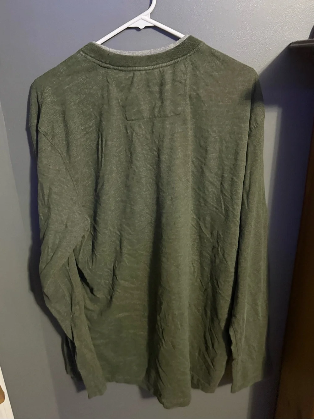 G.H. Bass & Co. Olive Long-Sleeve Crewneck with Gray Chest Stripe